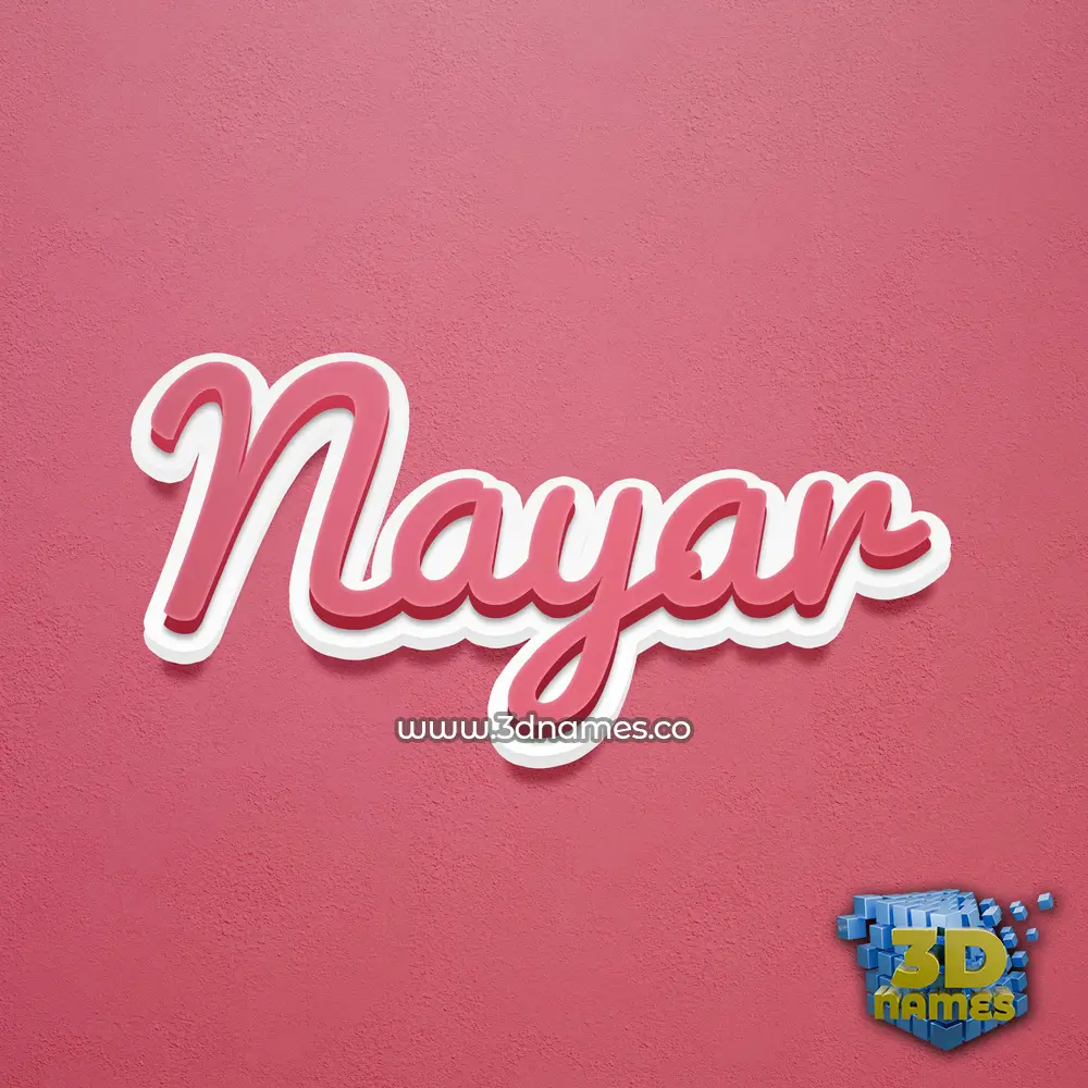 nayar in Red Scribble style - 3D name wallpaper