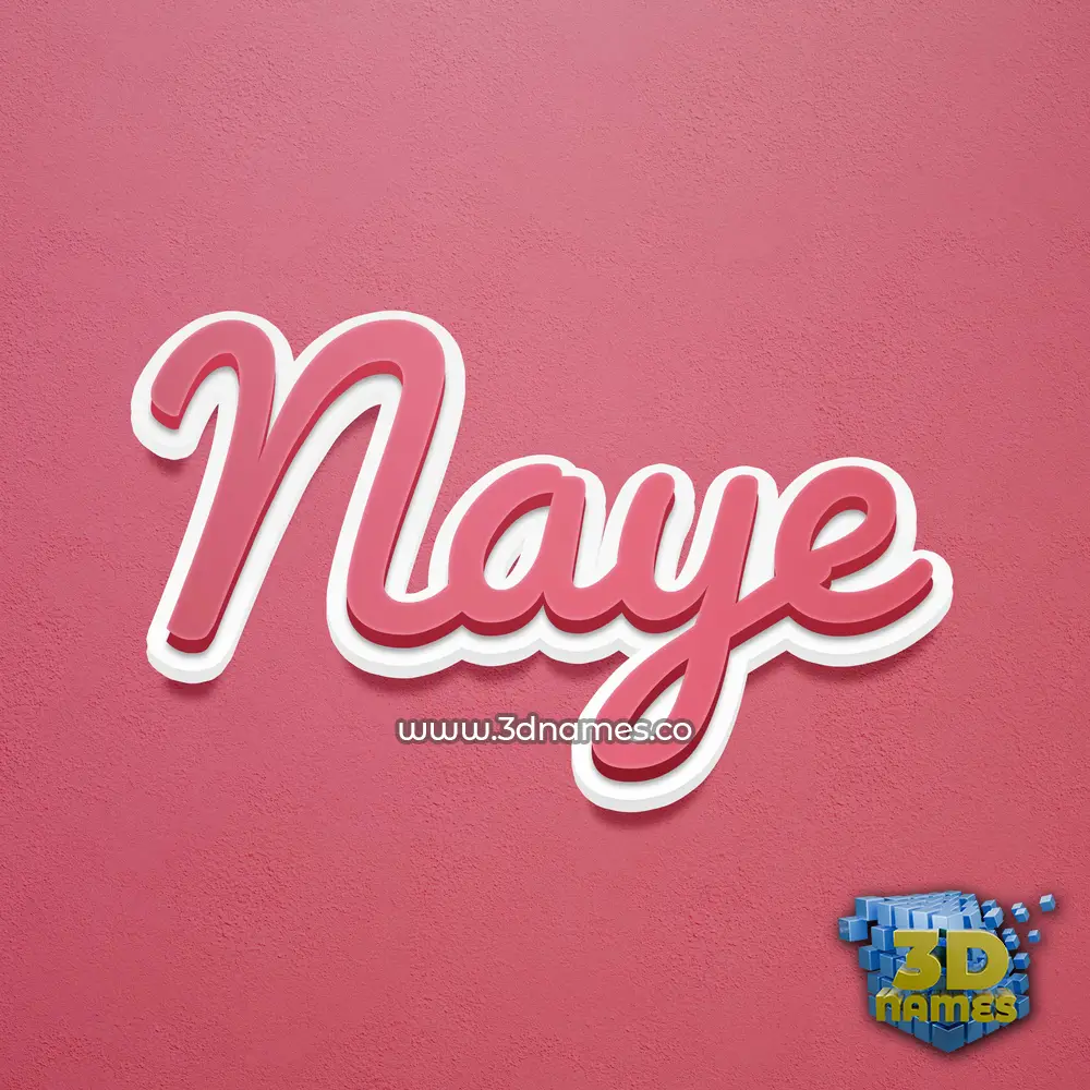 naye in Red Scribble style - 3D name wallpaper