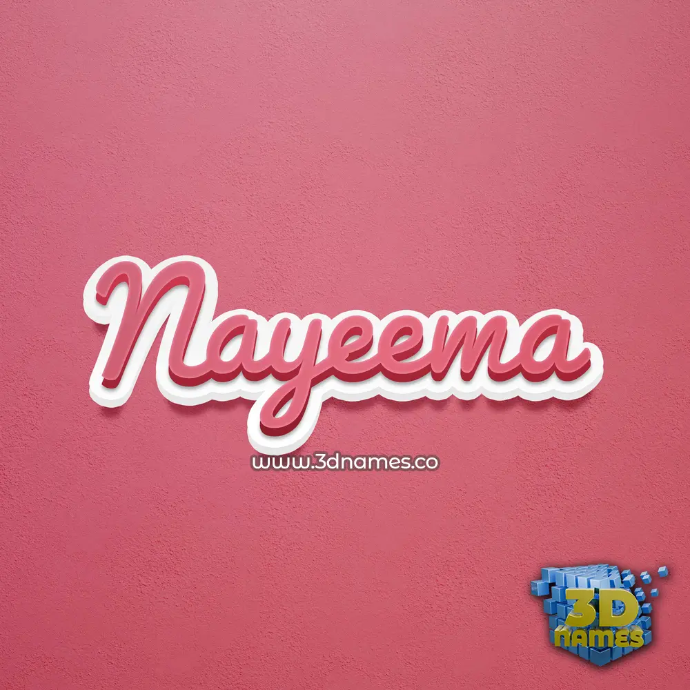 nayeema in Red Scribble style - 3D name wallpaper