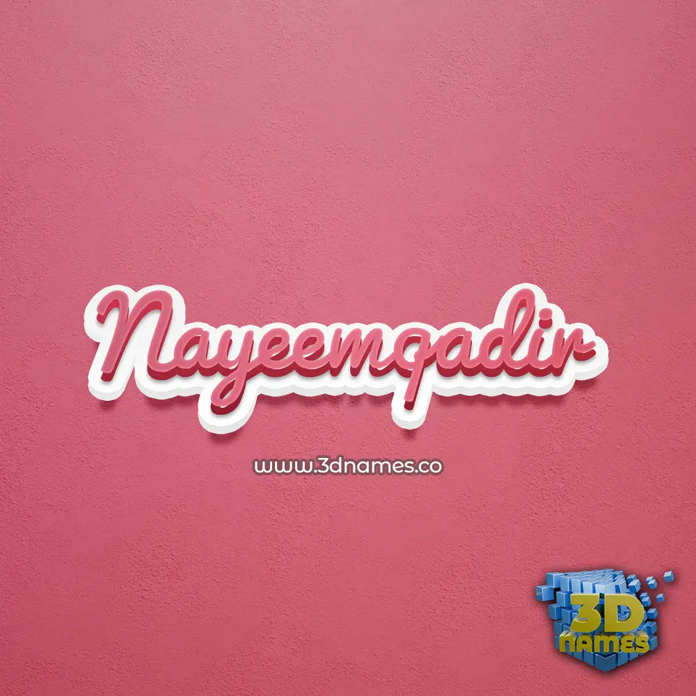 nayeemqadir in Red Scribble style - 3D name wallpaper