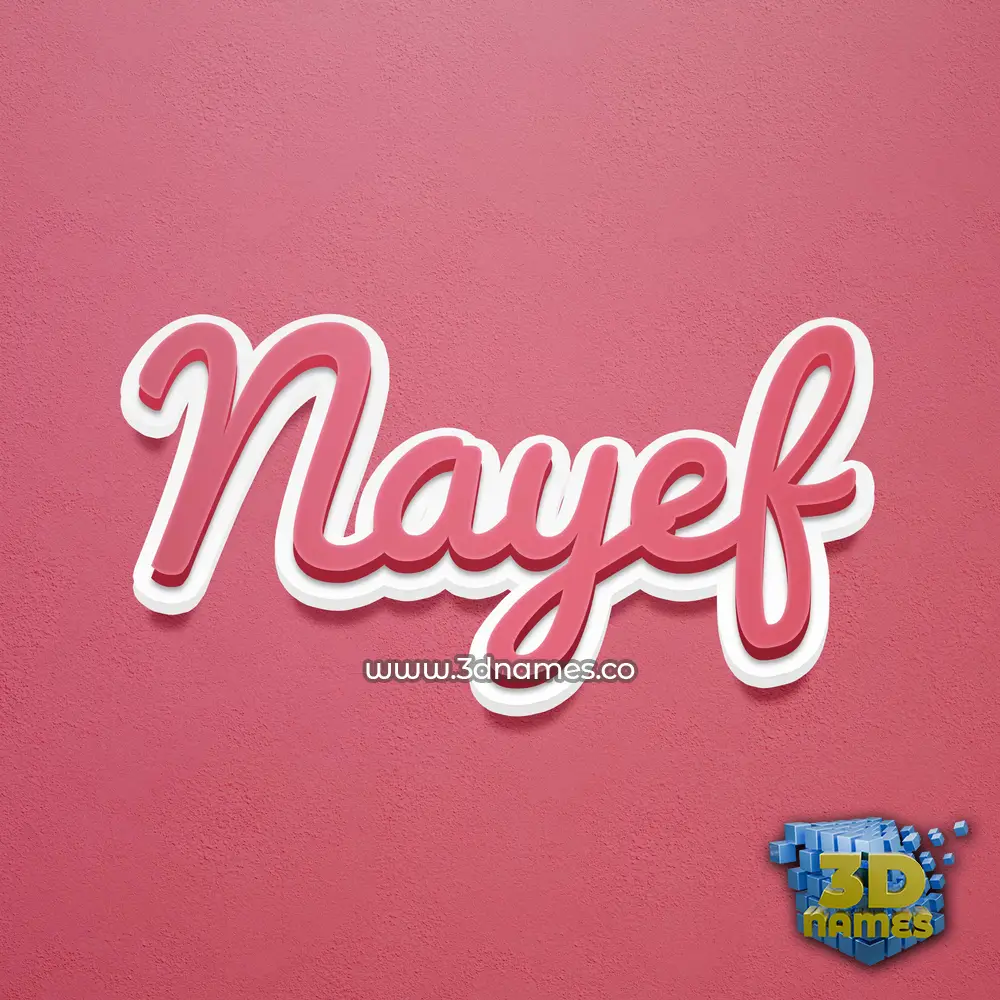 nayef in Red Scribble style - 3D name wallpaper