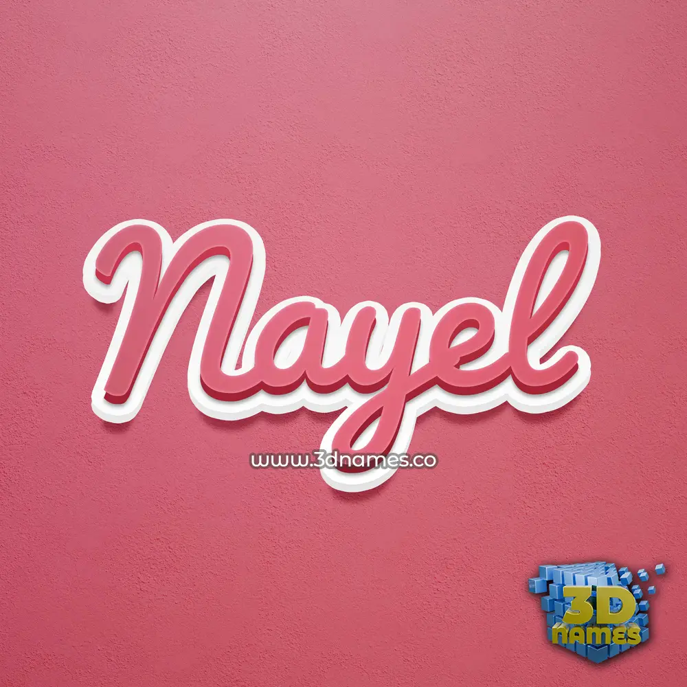 nayel in Red Scribble style - 3D name wallpaper