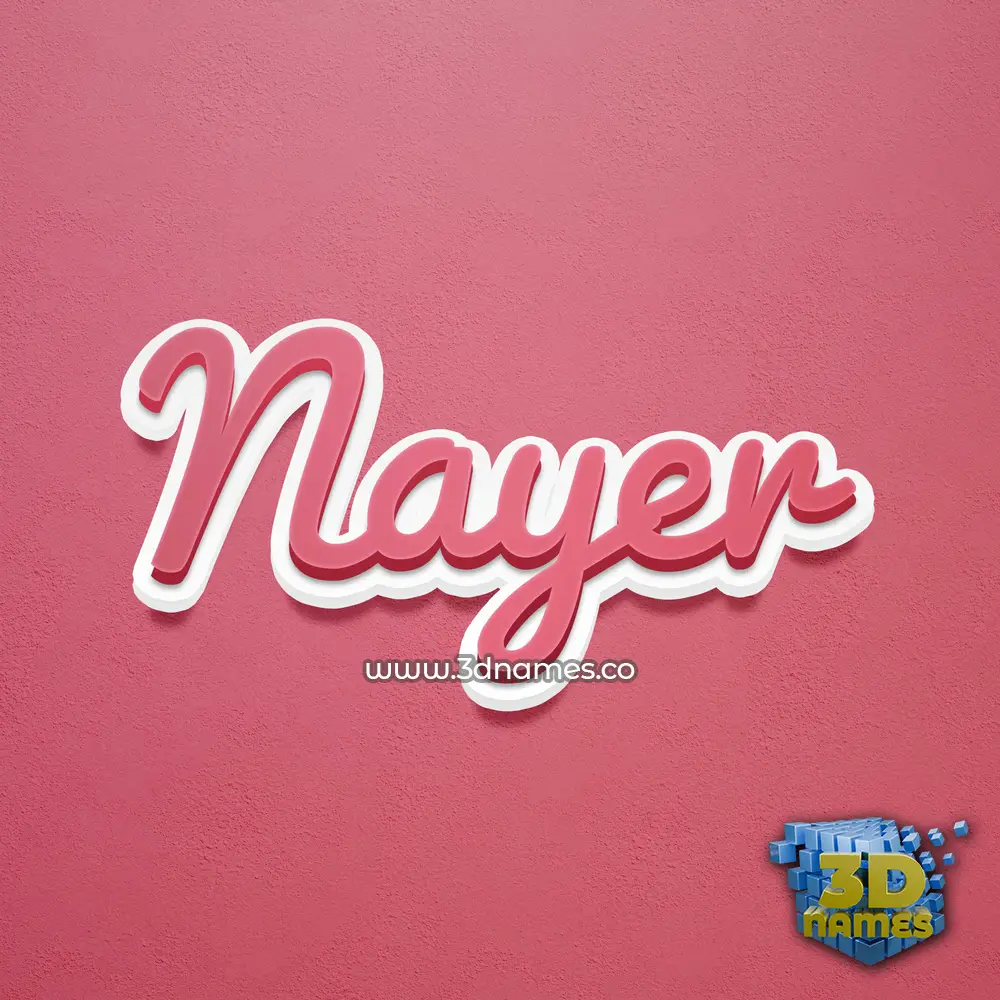 nayer in Red Scribble style - 3D name wallpaper