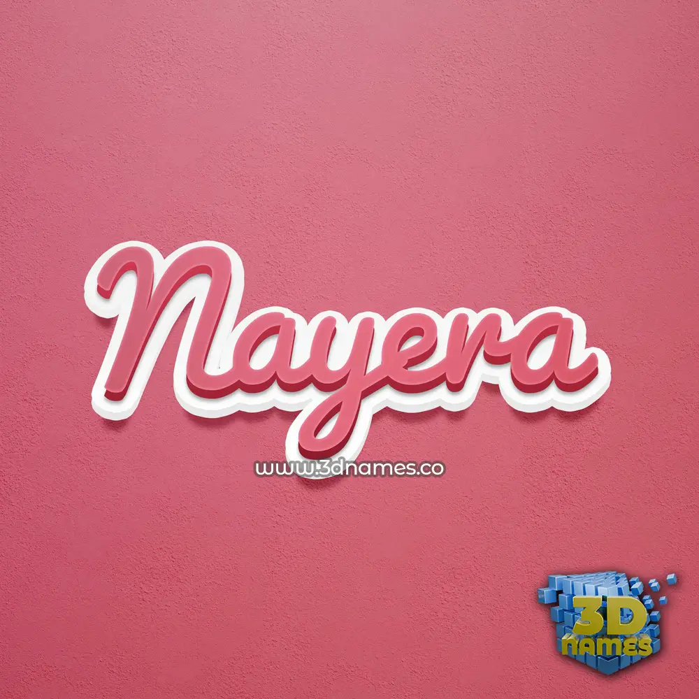 nayera in Red Scribble style - 3D name wallpaper