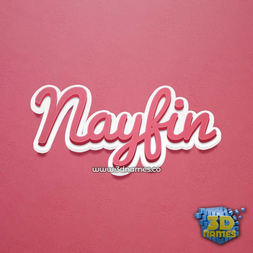 nayfin in Red Scribble style - 3D name wallpaper