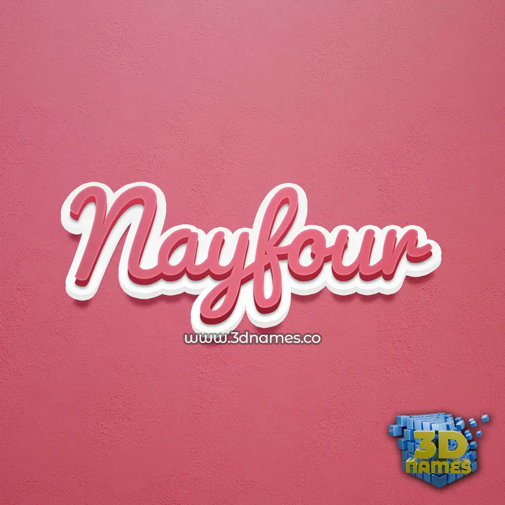 nayfour in Red Scribble style - 3D name wallpaper