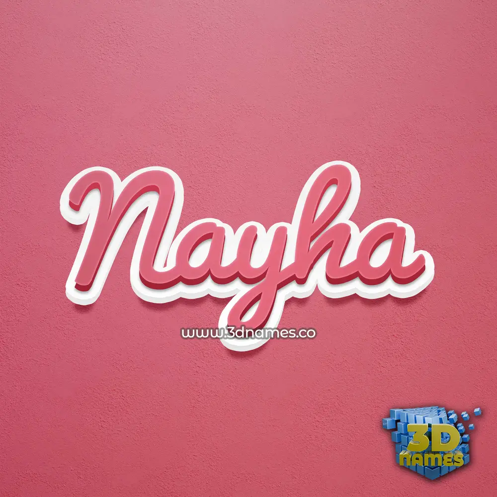 nayha in Red Scribble style - 3D name wallpaper