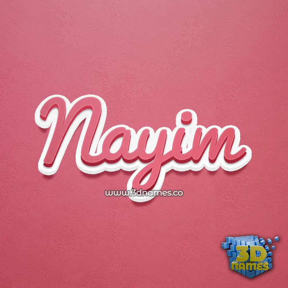 nayim in Red Scribble style - 3D name wallpaper