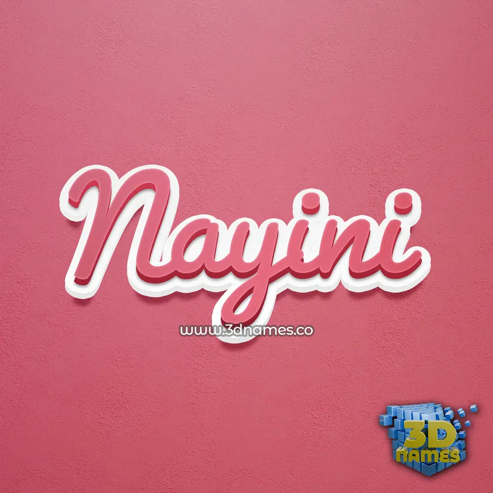 nayini in Red Scribble style - 3D name wallpaper