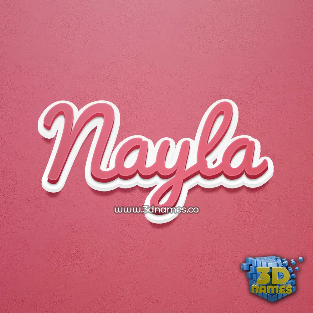 nayla in Red Scribble style - 3D name wallpaper