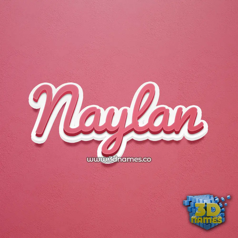 naylan in Red Scribble style - 3D name wallpaper