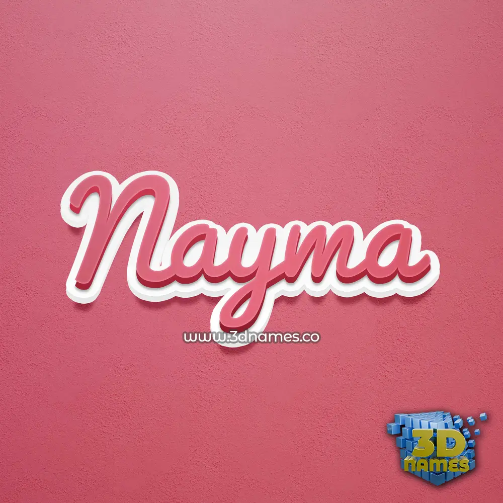 nayma in Red Scribble style - 3D name wallpaper