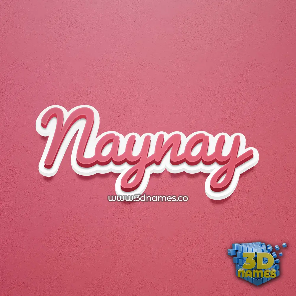 naynay in Red Scribble style - 3D name wallpaper