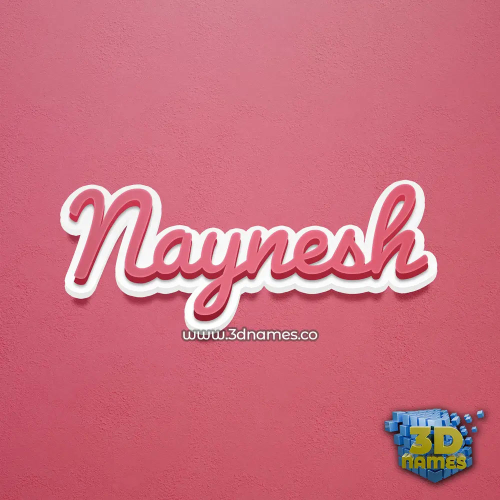 naynesh in Red Scribble style - 3D name wallpaper