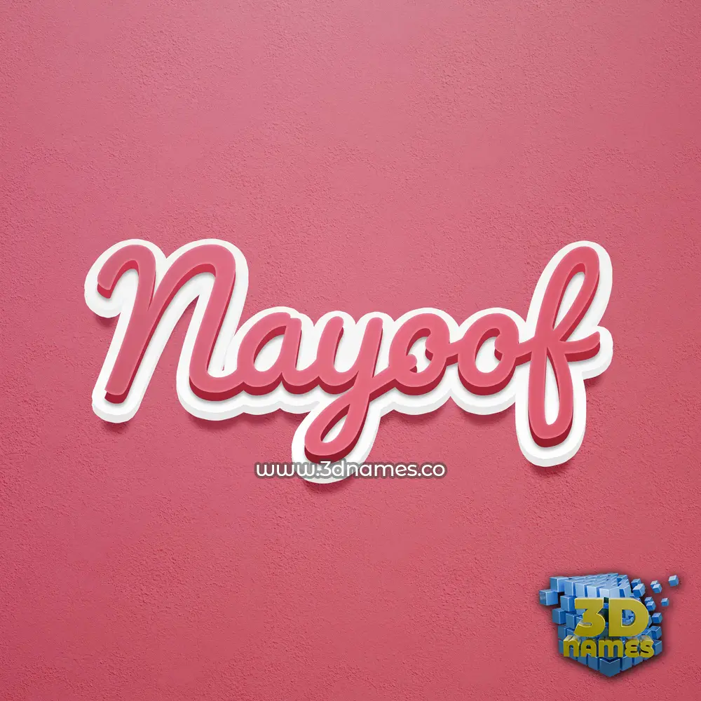 nayoof in Red Scribble style - 3D name wallpaper