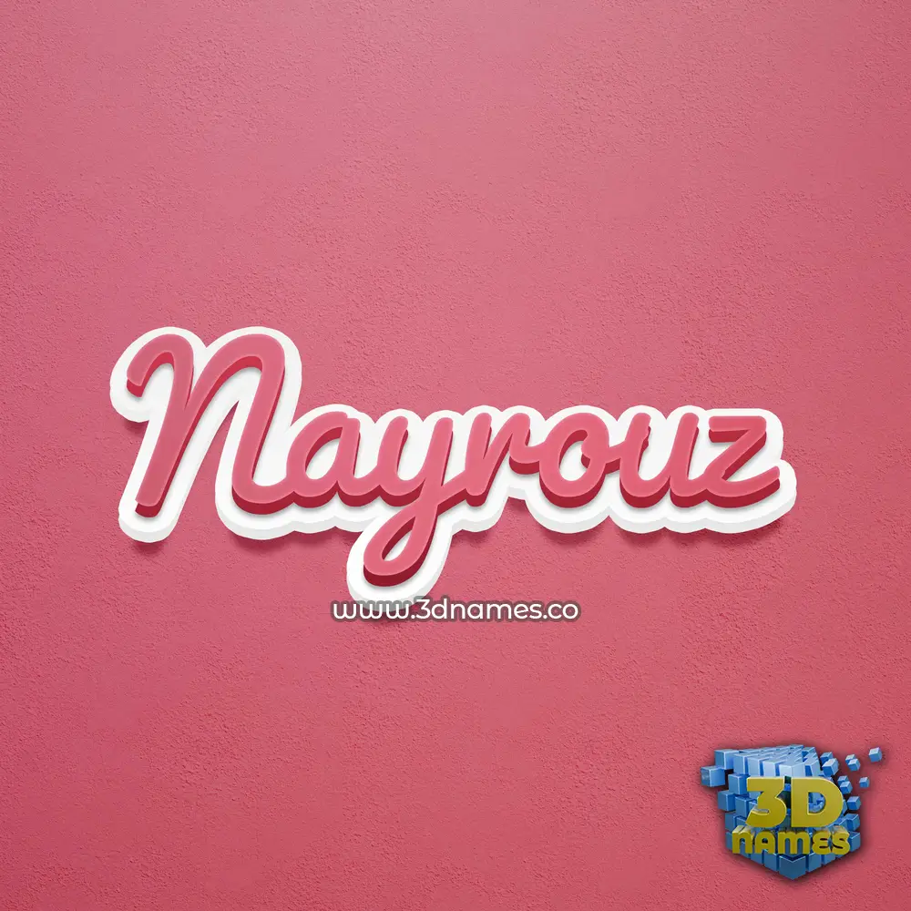 nayrouz in Red Scribble style - 3D name wallpaper