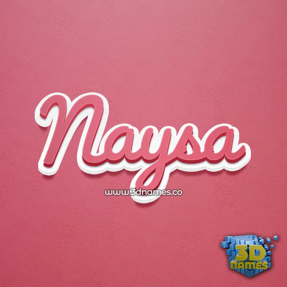naysa in Red Scribble style - 3D name wallpaper