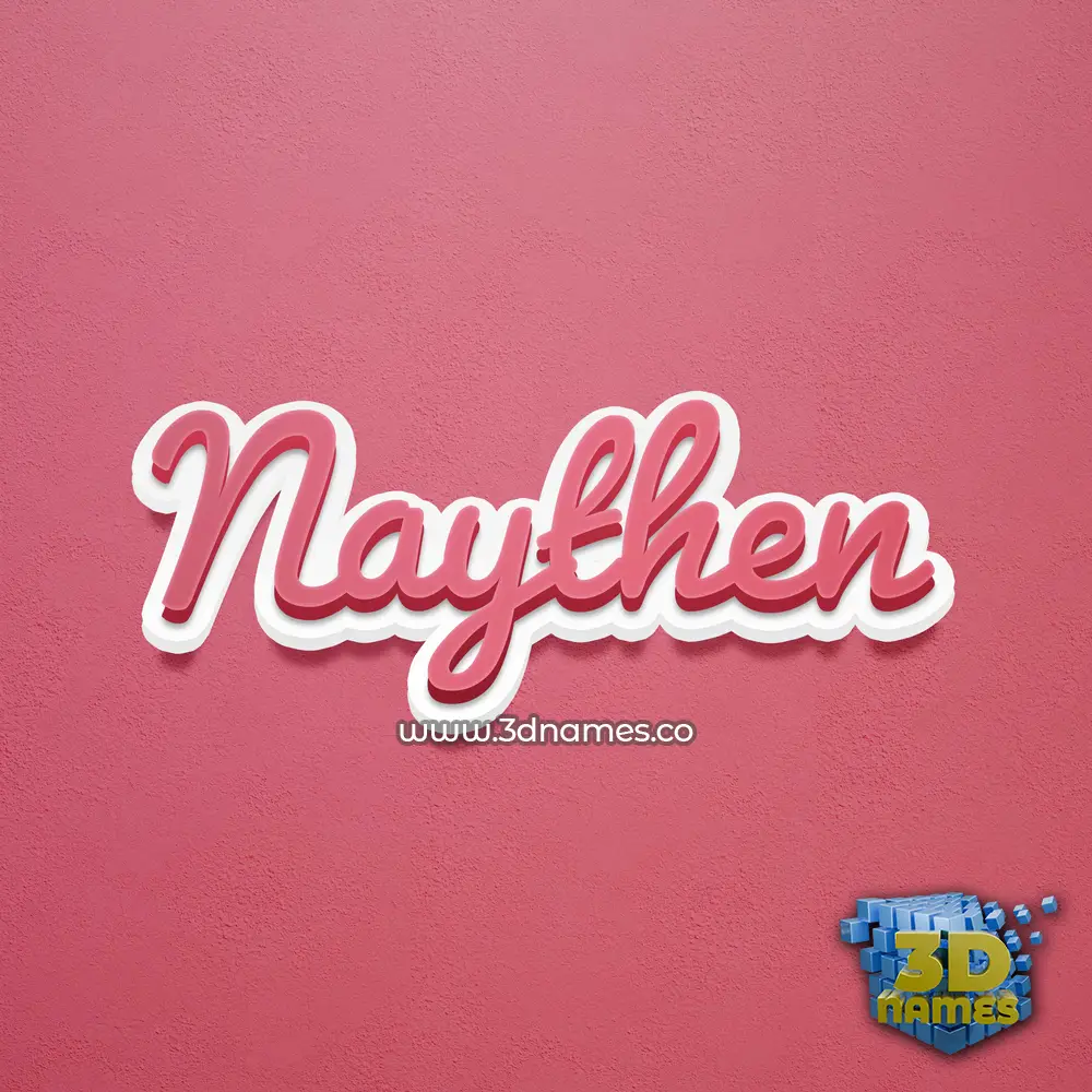 naythen in Red Scribble style - 3D name wallpaper