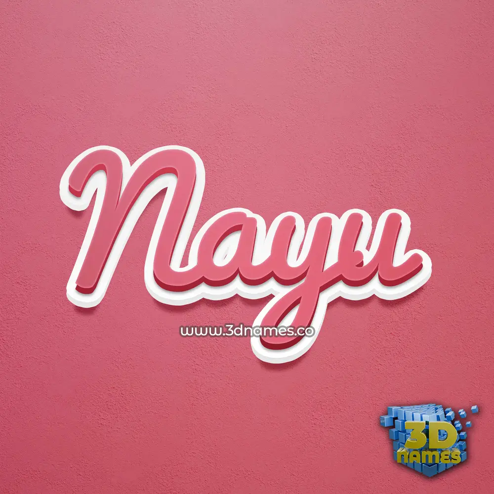 nayu in Red Scribble style - 3D name wallpaper