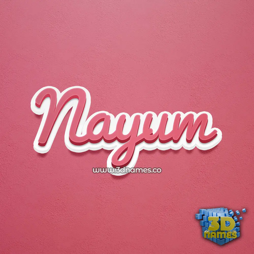 nayum in Red Scribble style - 3D name wallpaper