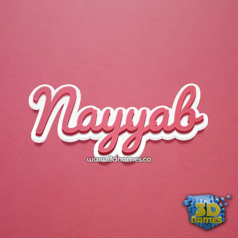 nayyab in Red Scribble style - 3D name wallpaper