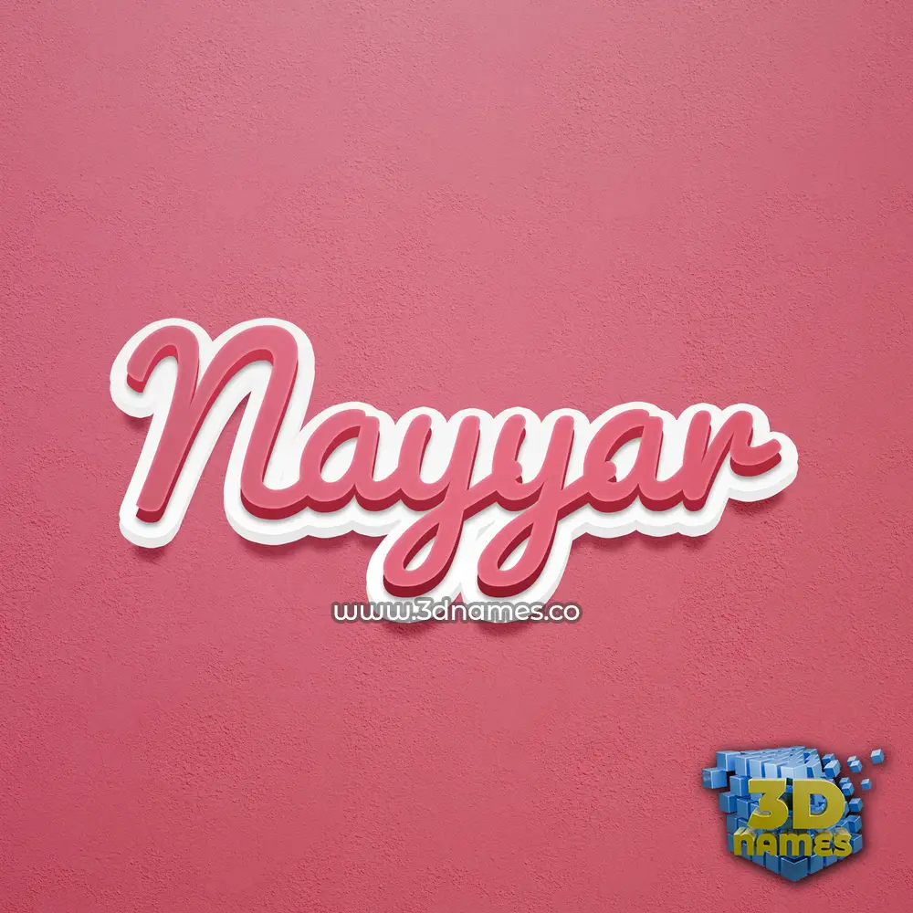 nayyar in Red Scribble style - 3D name wallpaper