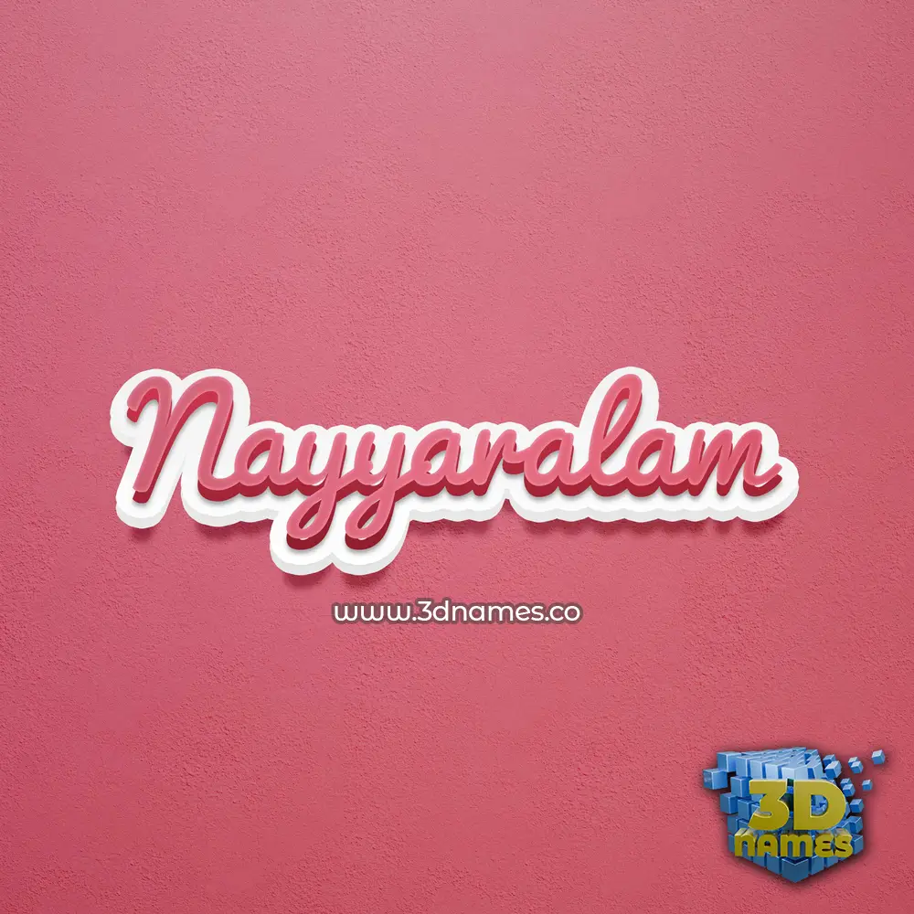 nayyaralam in Red Scribble style - 3D name wallpaper