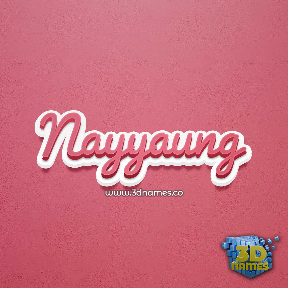 nayyaung in Red Scribble style - 3D name wallpaper