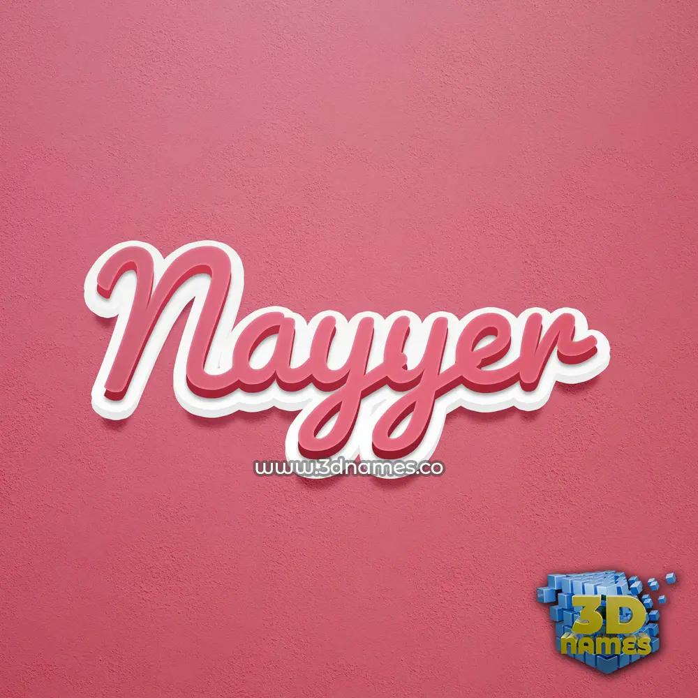 nayyer in Red Scribble style - 3D name wallpaper