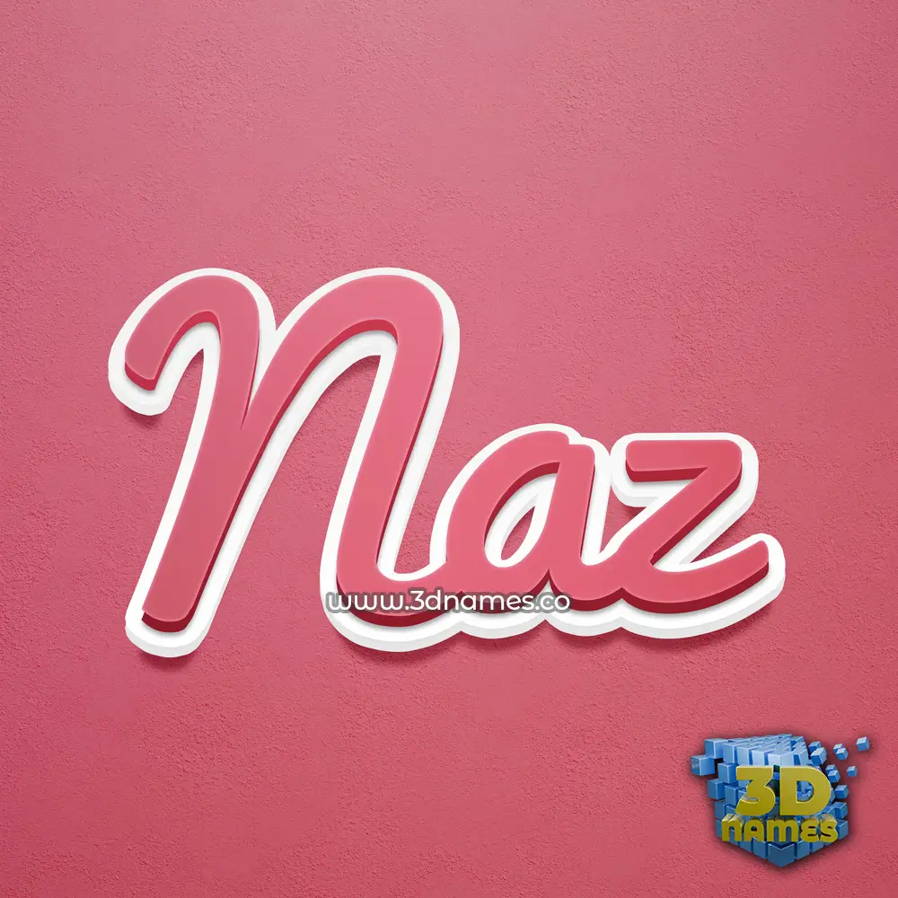 naz in Red Scribble style - 3D name wallpaper