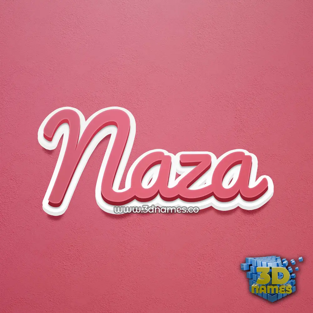 naza in Red Scribble style - 3D name wallpaper