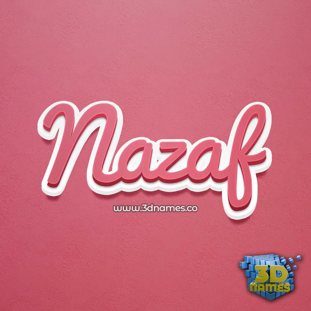 nazaf in Red Scribble style - 3D name wallpaper