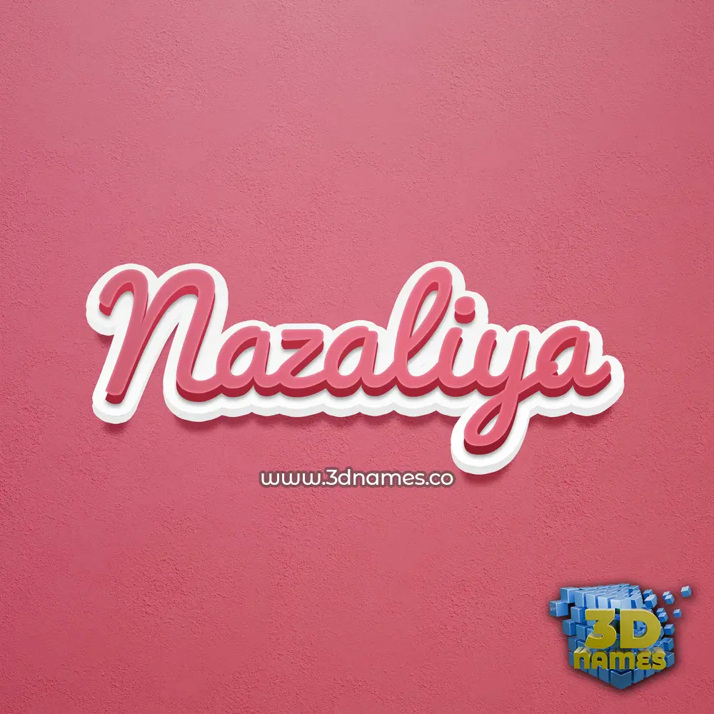 nazaliya in Red Scribble style - 3D name wallpaper