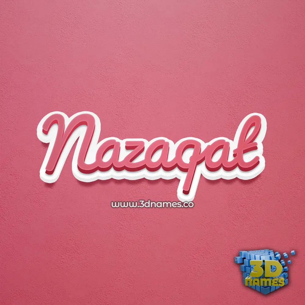 nazaqat in Red Scribble style - 3D name wallpaper