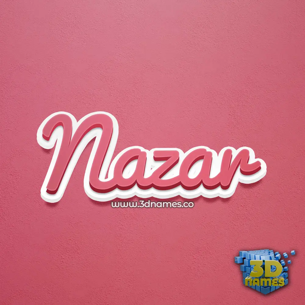 nazar in Red Scribble style - 3D name wallpaper