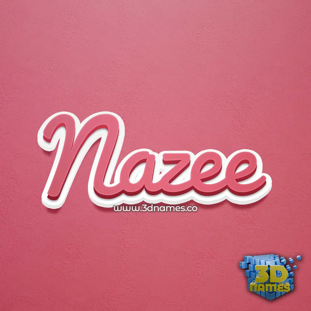 nazee in Red Scribble style - 3D name wallpaper
