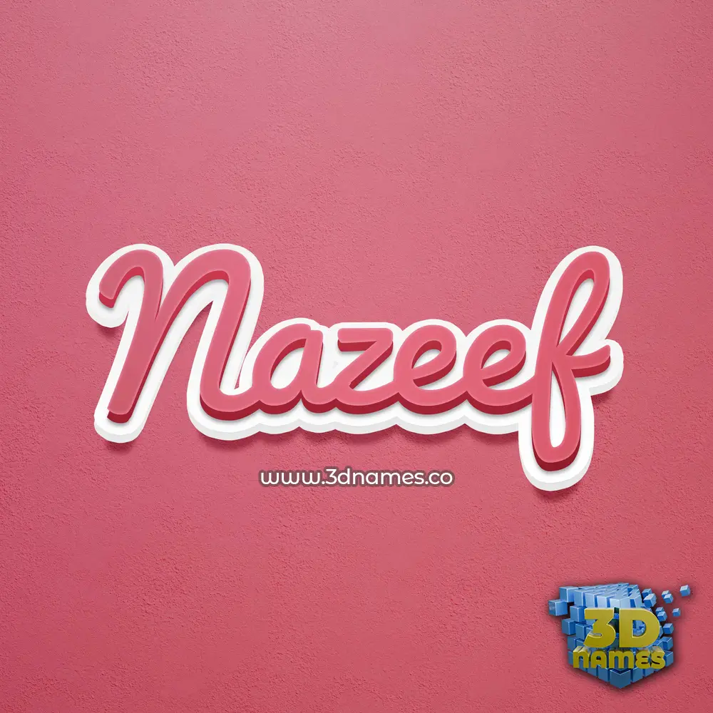 nazeef in Red Scribble style - 3D name wallpaper