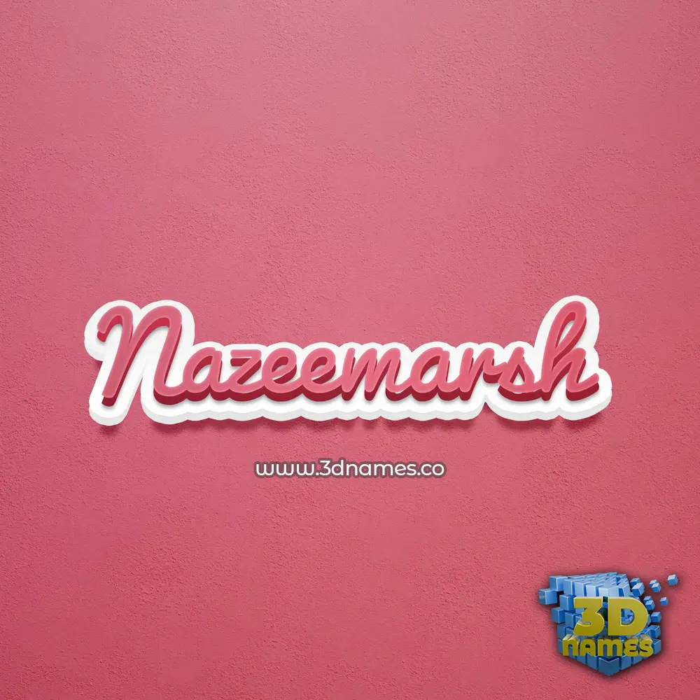 nazeemarsh in Red Scribble style - 3D name wallpaper