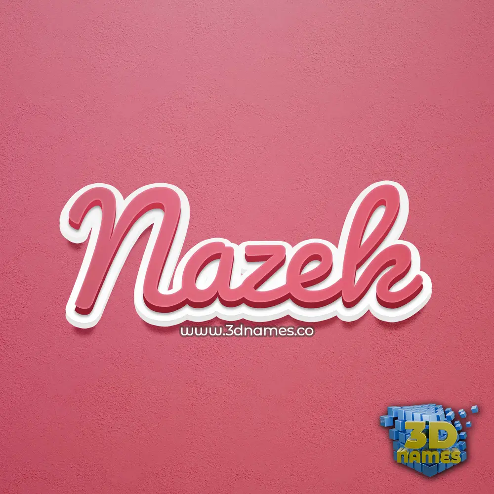 nazek in Red Scribble style - 3D name wallpaper