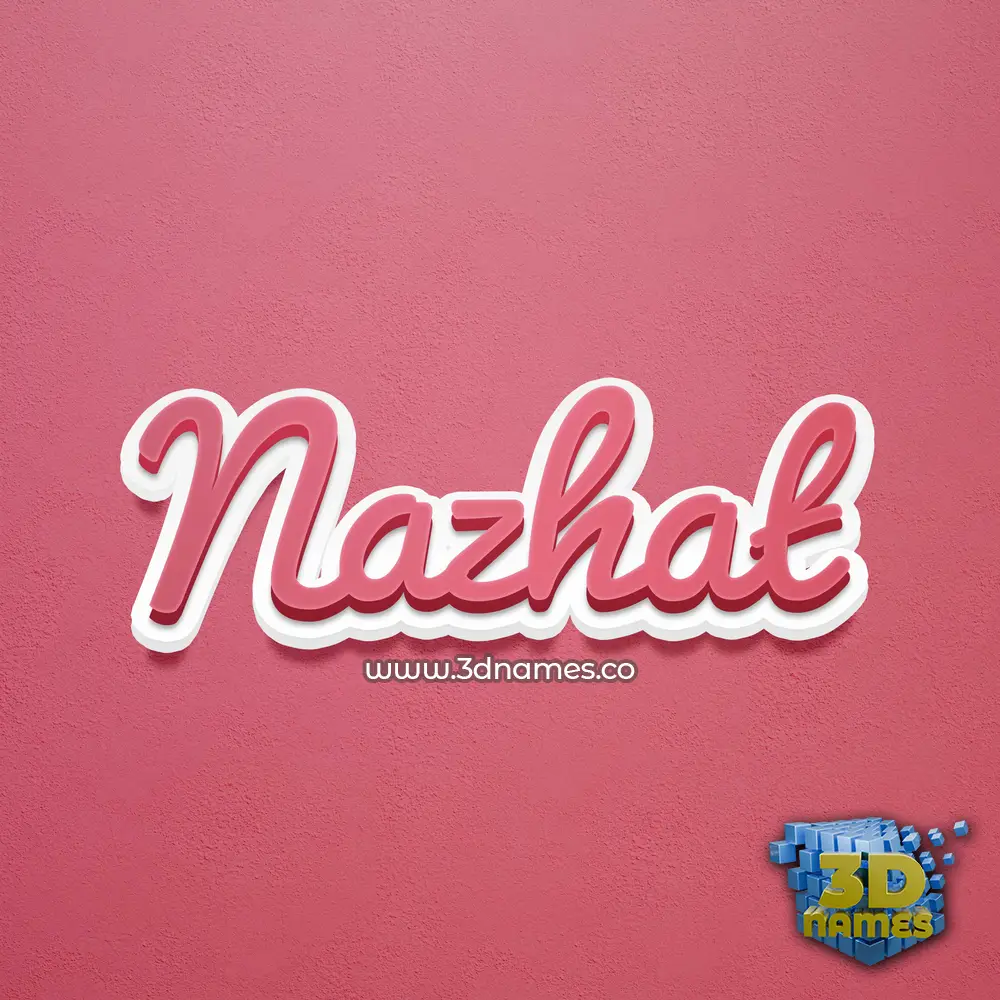 nazhat in Red Scribble style - 3D name wallpaper