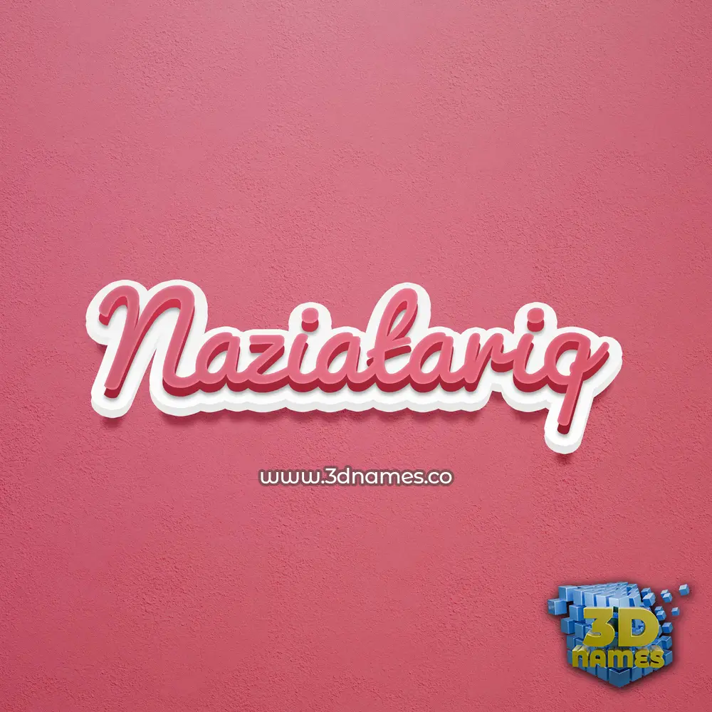 naziatariq in Red Scribble style - 3D name wallpaper
