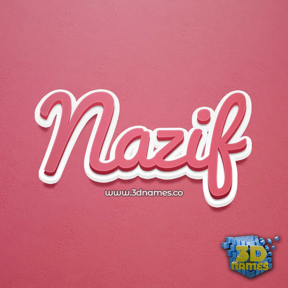 nazif in Red Scribble style - 3D name wallpaper