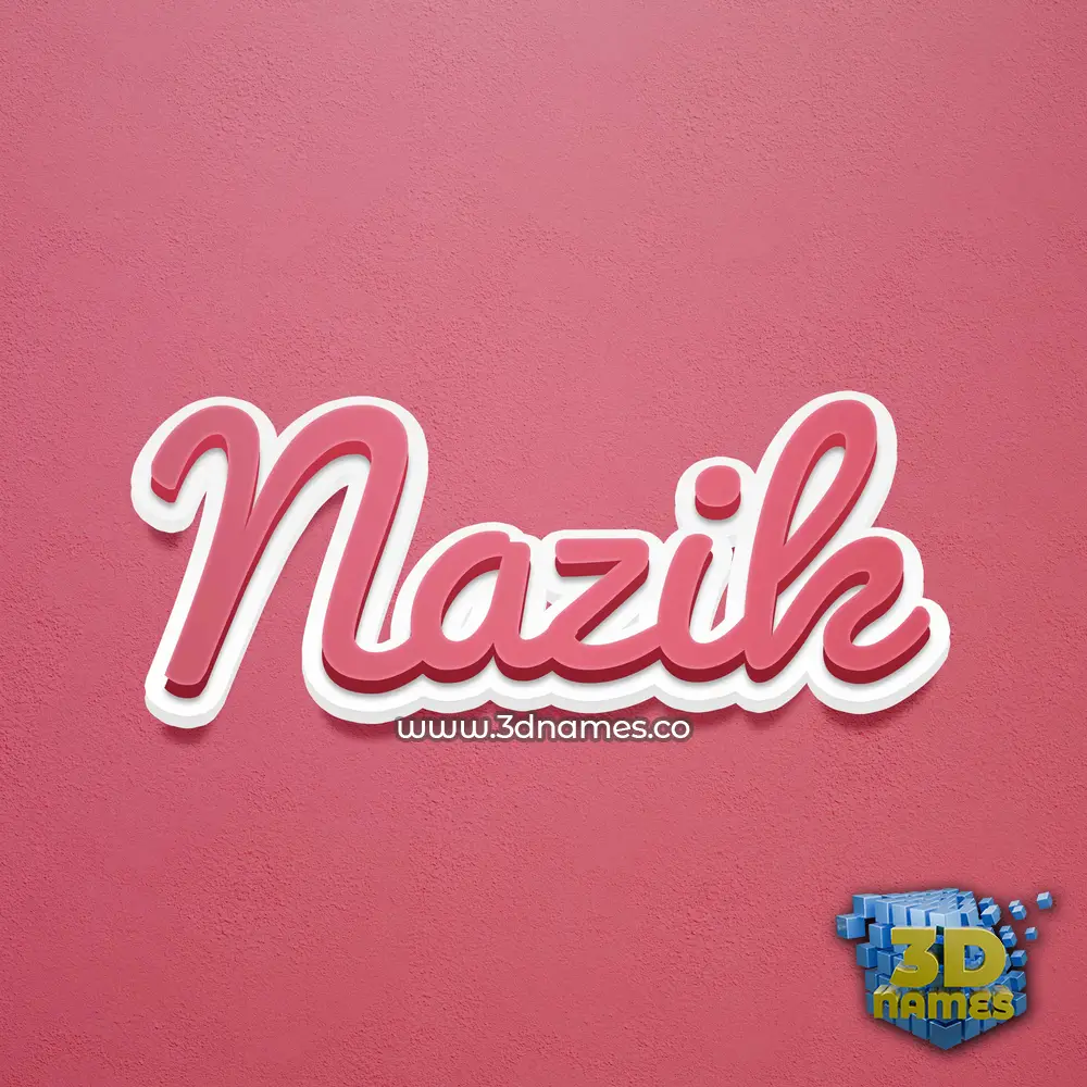 nazik in Red Scribble style - 3D name wallpaper