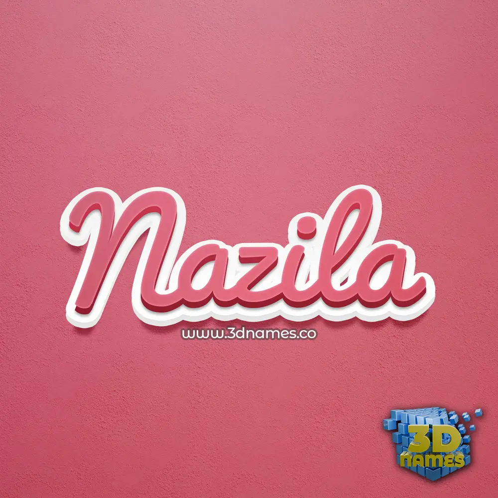 nazila in Red Scribble style - 3D name wallpaper