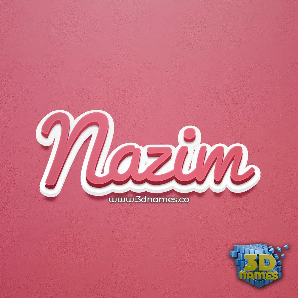 nazim in Red Scribble style - 3D name wallpaper