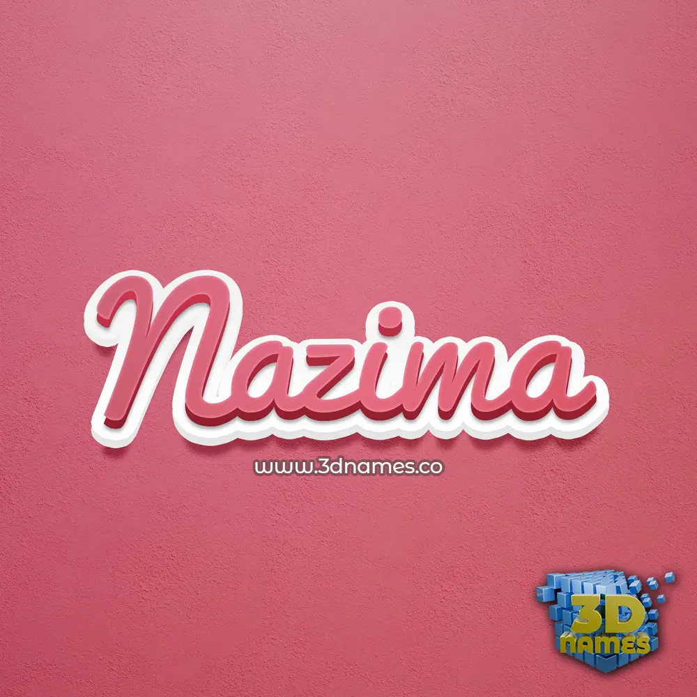 nazima in Red Scribble style - 3D name wallpaper