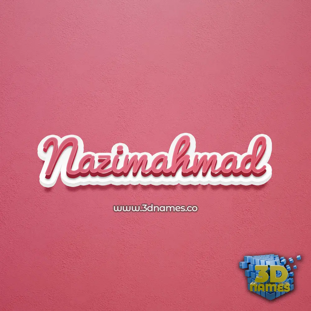 nazimahmad in Red Scribble style - 3D name wallpaper