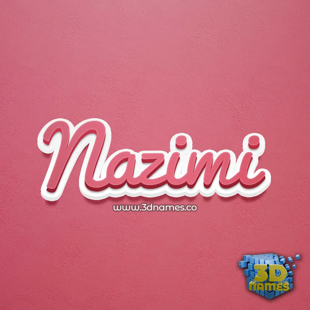nazimi in Red Scribble style - 3D name wallpaper