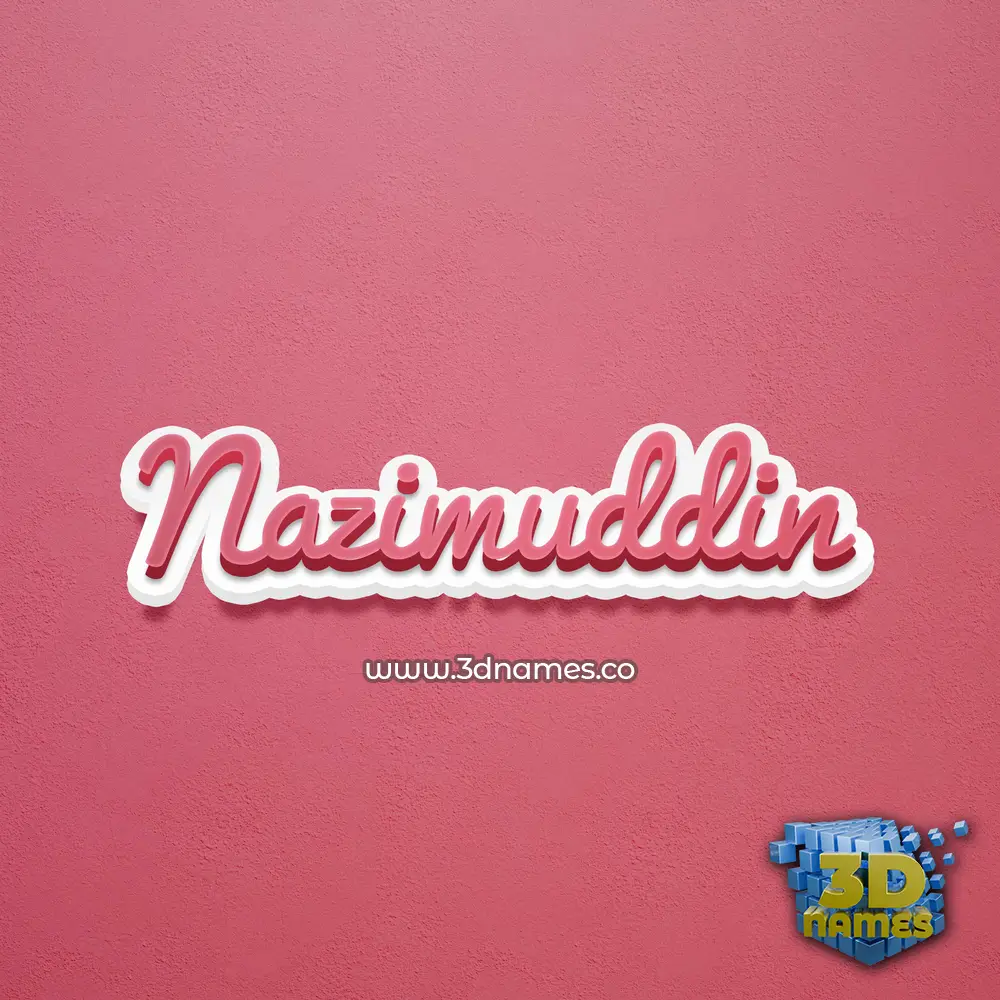 nazimuddin in Red Scribble style - 3D name wallpaper