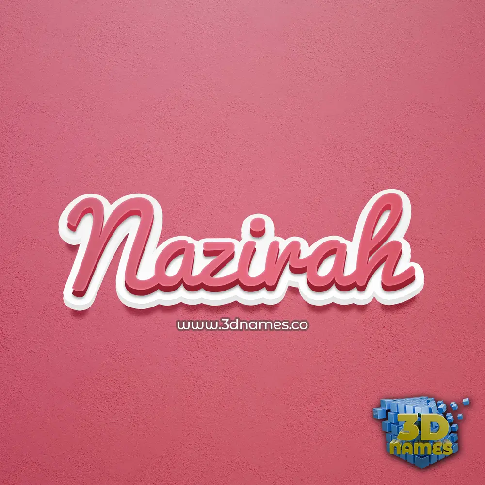 nazirah in Red Scribble style - 3D name wallpaper